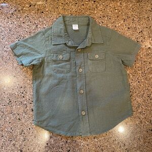 Old Navy Olive Button-Down Shirt for Kids